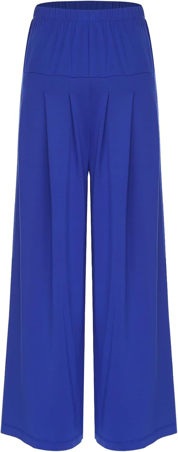 JEYPINMI Women’s Casual Loose Elastic Liturgical Praise Dance Palazzo Trousers Yoga Training Wide Leg Pants