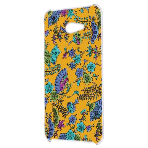 BASIO4 KYV47 用 琉球びんがた風 沖縄柄 花柄 植物 黄金 ハードケース ベイシオ4のカバー けーたい スマホケース h263a02