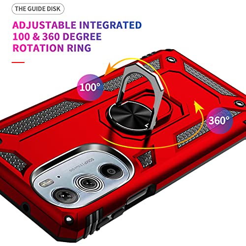 Coque Motorola Edge Plus 5G 2022 Robuste Finition Métal Rouge