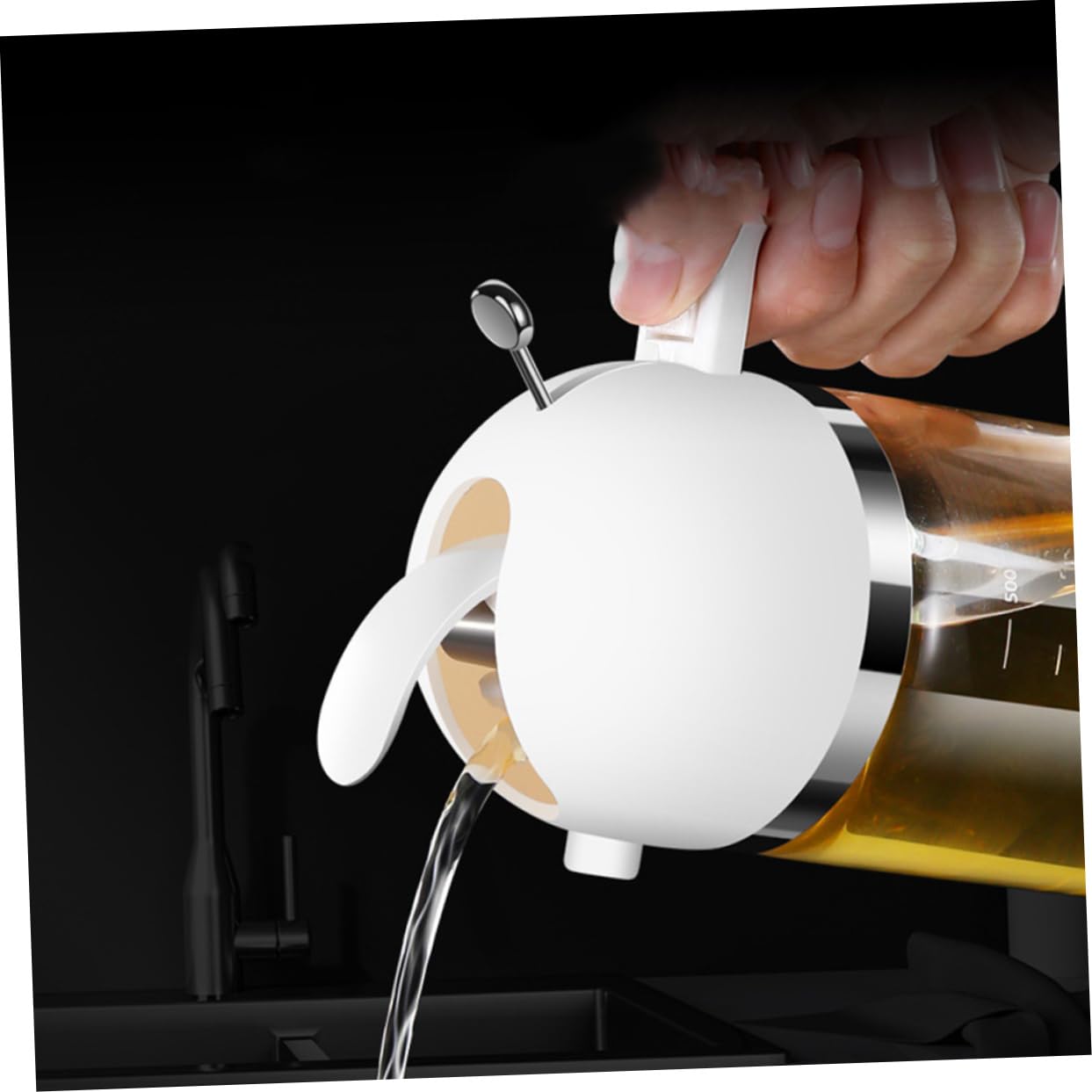 Pulvérisateur D'huile Automatique en Verre Blanc Cuisine