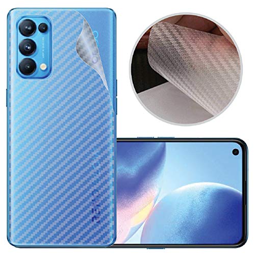 Image of Compatible with Oppo Reno 5 Pro Back Screen Protective Film Carbon Fiber Skin Transparent Screen Guard Sticker