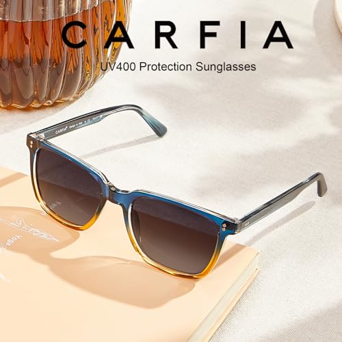 Image of CARFIA Retro Acetate Polarized Sunglasses for Men UV400 Protection Driving Outdoor Anti-Glare Sun Glasses CA5354WS