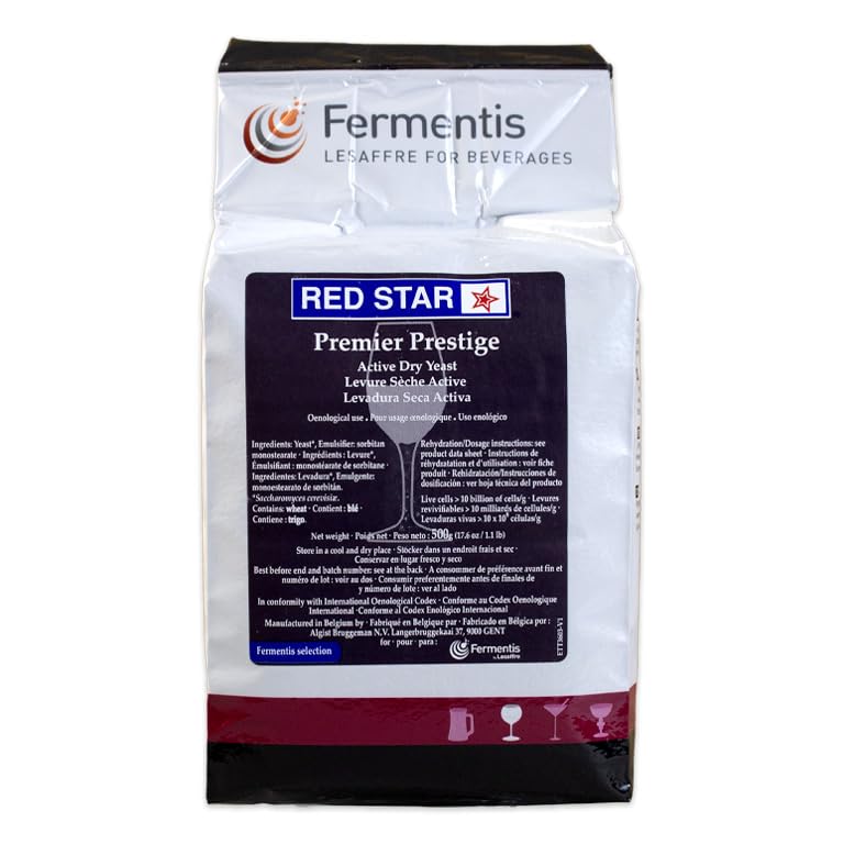 500g Brick Wine Yeast Red Star PREMIER PRESTIGE for Whites and Rose