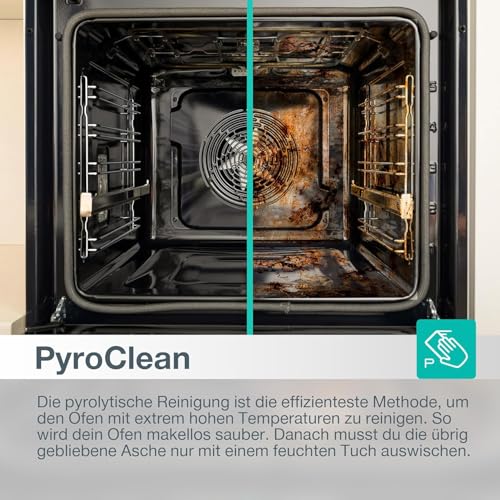 Gorenje OptiBake Advanced BPSA 6747 A08BG ugradbena pećnica / 77L / vrući zrak / piroliza / AutoBake / rad na dodir / termometar za pečenje / GentleClose & Open / SteamAssist / PizzaMode 300°C/ crna