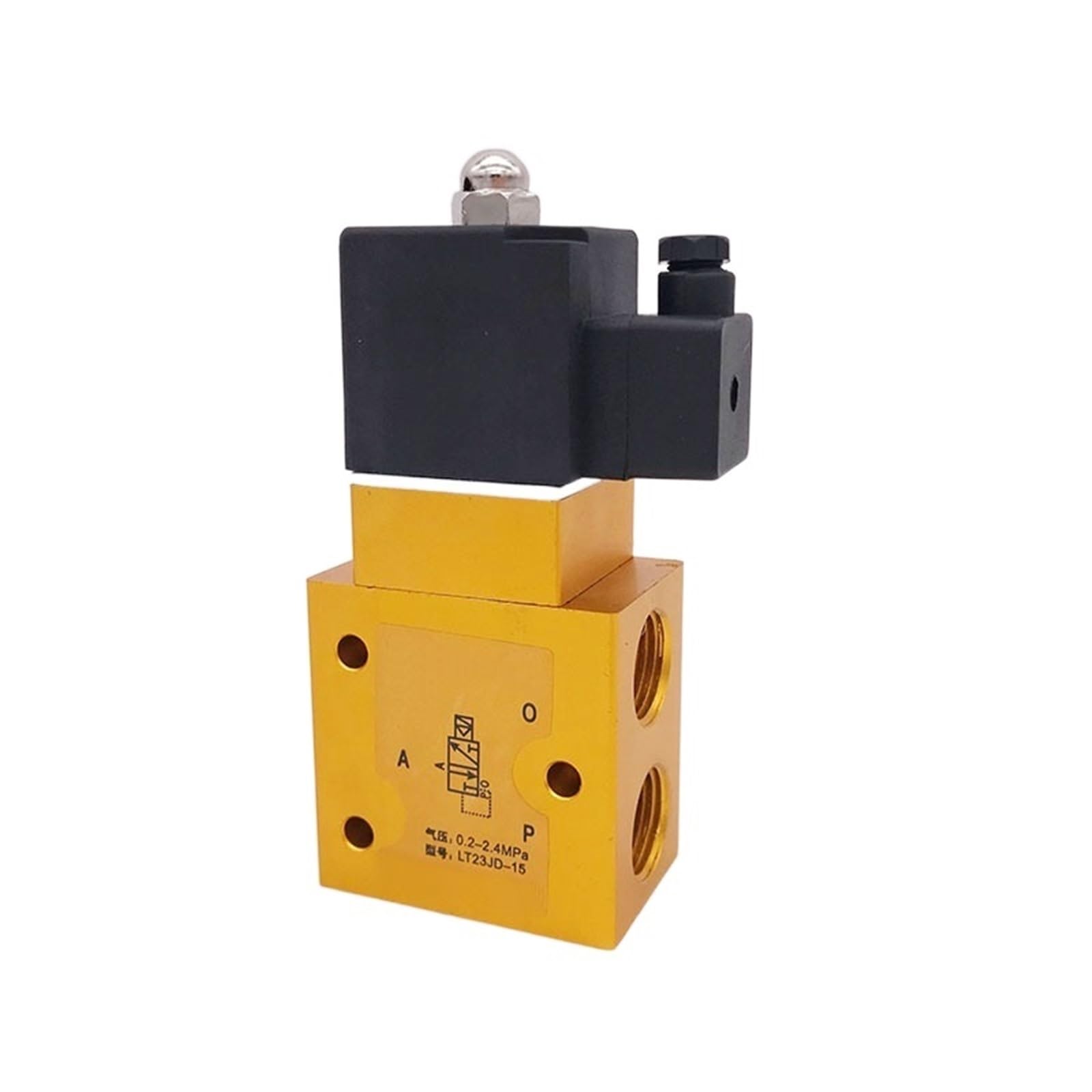 24bar wysokociśnieniowy pneumatyczny zawór elektromagnetyczny 1/10.2 cm 1/5.1 cm BSP 24 V DC AC220V 3-drożny 2-pozycyjny 23JD-8/15/P2 maszyna do formowania z rozdmuchem 1 szt. (24V-P2,0,5