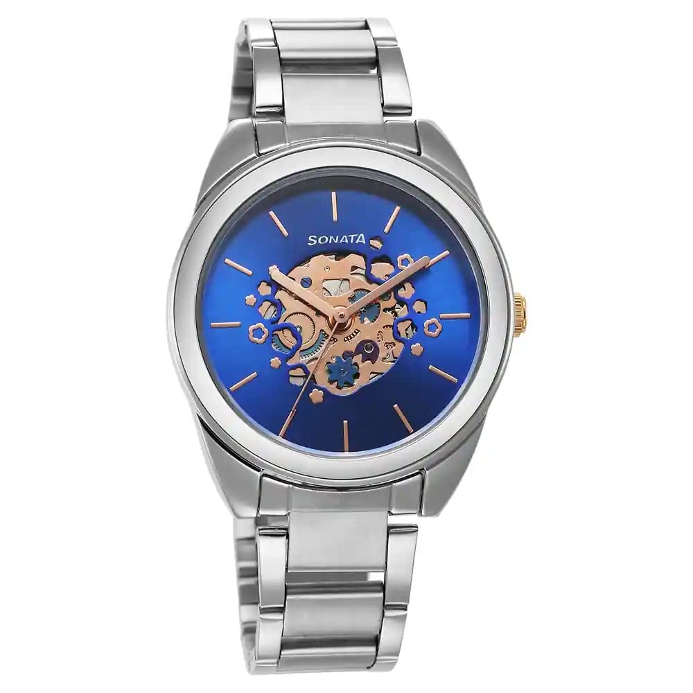 Sonata Unveil Quartz Multifunction Blue Dial Stainless Steel Strap Watch for Women-8182KM03 (B0BZPV35LC) Amazon Price History, Amazon Price Tracker