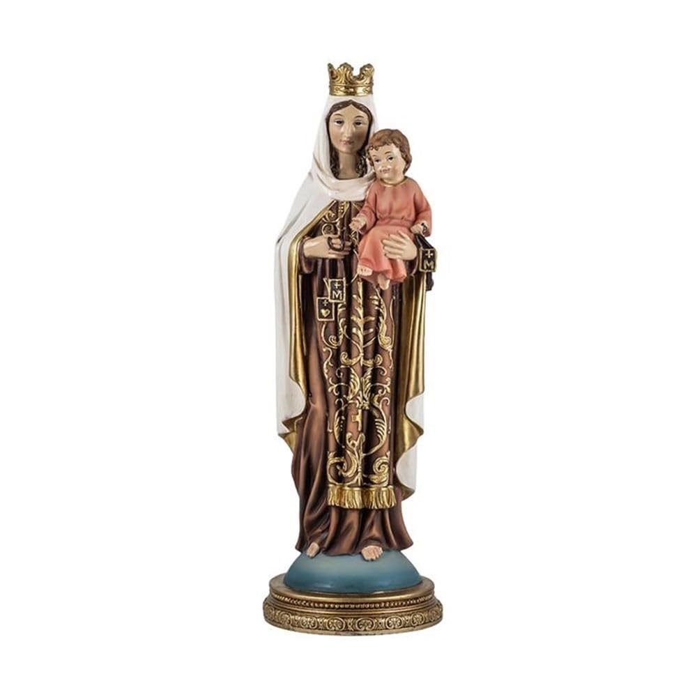 Virgen del Carmen Figura Religiosa 30 cm. patrona de los Marineros Imagen Resina peana