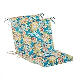 Makimoo Outdoor Patio Cushion, Rocking Chair Cushion, Tufted Pads, Set of Upper and Lower with Ties Pack of 2 (2 Sets) - Back 20'×17', Seat 17'×17' (Green Bottom Flowers)
