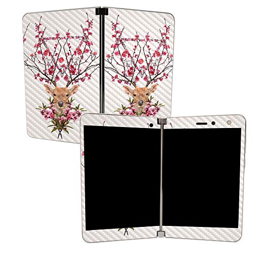 Image of MIGHTY SKINS MightySkins Carbon Fiber Skin for Microsoft Surface Duo - Spring Deer | Protective, Durable Textured Carbon Fiber Finish | Easy to Apply, Remove, and Change Styles | Made in The USA