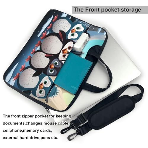Sac ordinateur étanche Five Cute Penguins avec poignée et sangle