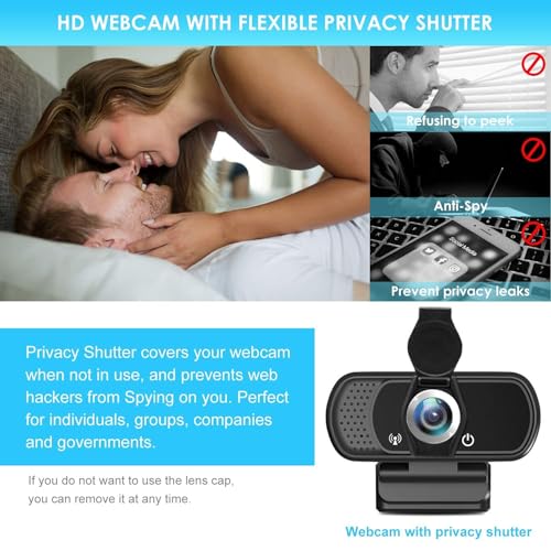 Image of XPCAM HD 1080p Webcam with Microphone,USB Web Camera for Computer PC Laptop | PC Webcam with Cover /Tripod,110FOV Wide Angle,Plug&Play Streaming Computer Camera for Laptop Mac Zoom,Teams,Twitch Gaming