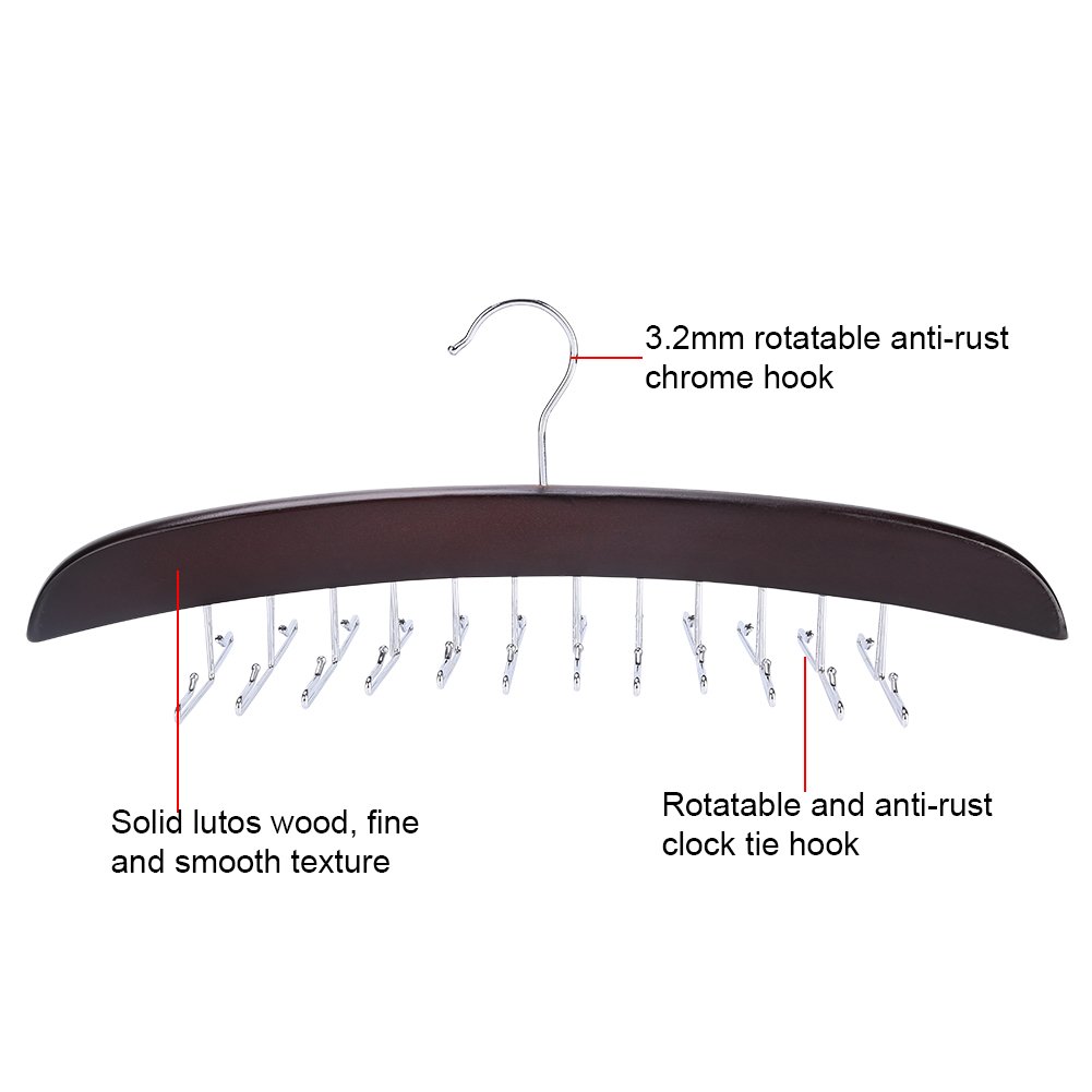 24 Ganci Portacravatte Rotante Attaccapanni per Cravatta Cinghia per Cravatte Titolare Fermacravatte Armadio Storage Organizer Ganci per Rastrelliere per Cinture Cravatte Cappelli (Dark Red)