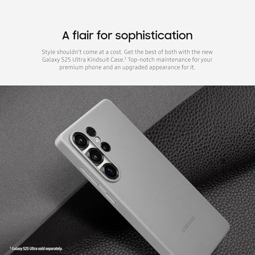 Image of Premium Kindsuit Leather Case for Samsung Galaxy S25 Ultra, Stylish & Durable Protective Phone Cover with Soft Inner Lining, Sleek Design Gray