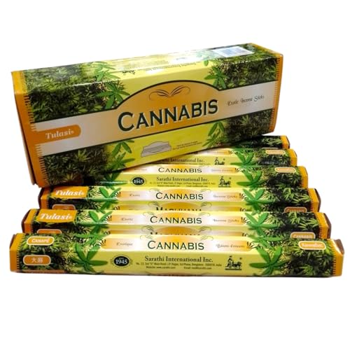 Incienso Premium DE Cannabis. Limpieza energética. Incienso Cannabis Natural. Total 120 Varillas. Limpieza, ENERGIAS. Autentico inciendo Natural. Hecho en India.