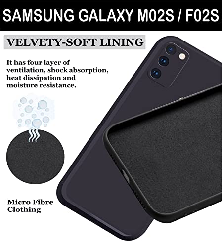 Image of A rtistque Back Cover Case for Samsung Galaxy M02s / F02s with Camera Protection | Shockproof TPU | Stylish Protective Design | Slim Fit | Ultra Matte | Samsung Galaxy M02s / F02s Back Cover - Black