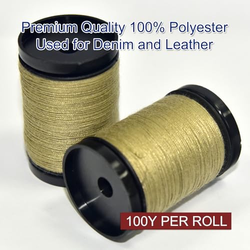 Hilo para coser Denim paquete 2 conos caqui militar miniatura 2