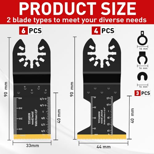 Image of Oscillating Saw Multitool Blades for Wood Fits Dewalt, Ryobi,10Pcs
