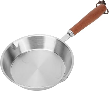 Mini Egg Frying Pan, Small Stainless Steel Nonstick Frying Pan Induction Gas Stove Skillet Griddle, Uniform Heating, Household Outdoor Micro Frying Pan 12cm