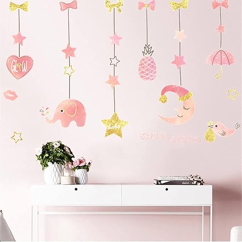 TBIIEXFL Girl Bedroom Decor Wall Sticker for Kids Room Decor Self-Adhesive Stickers Home Living Room Decoration