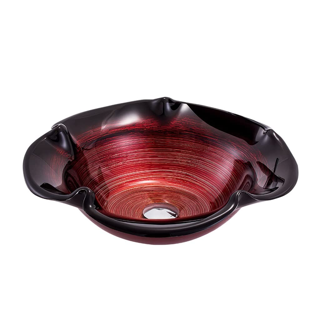 Bathroom Sink Countertop Bathroom Vessel Sink Tempered Glass Countertop Modern Balcony Art Glassware Counter Basin