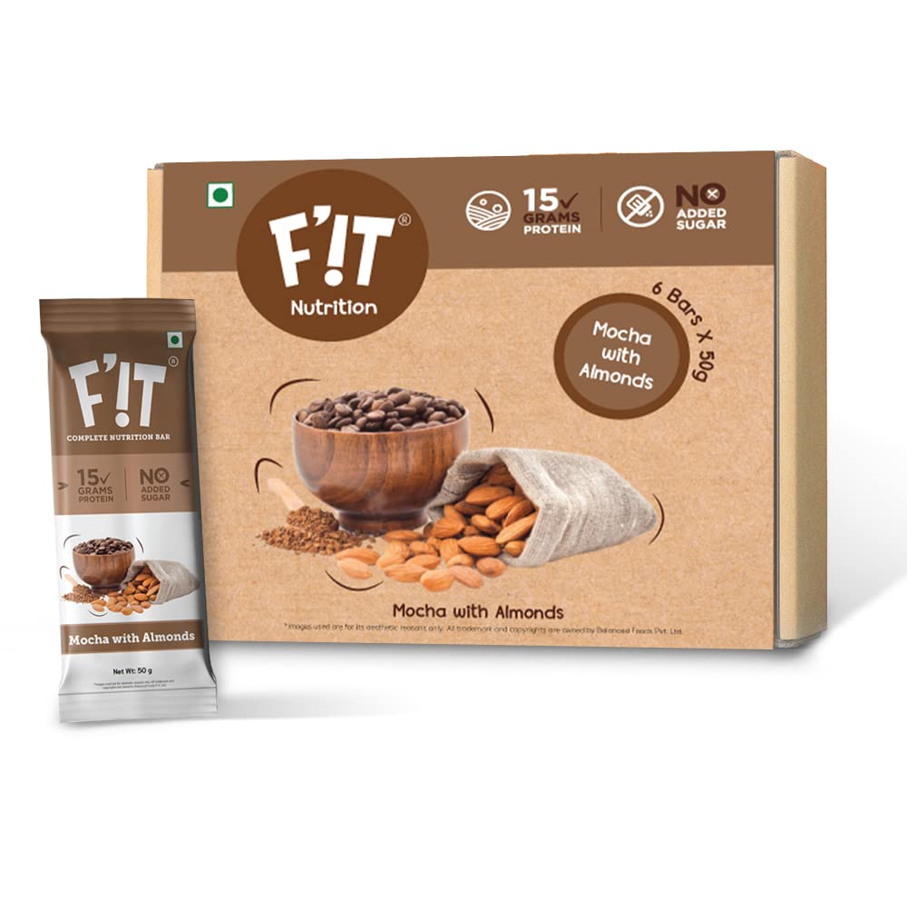F'!T Complete Nutrition and 15g Whey Protein Bar, No Added Sugar All