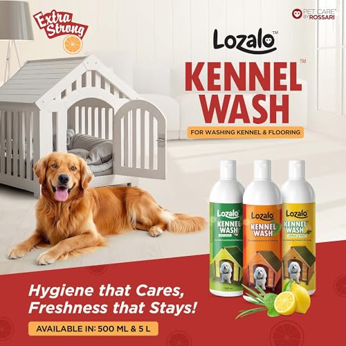 Image of Lozalo Kennel Wash Liquid 2x500ml for Washing Dog Kennel & Flooring, Pet Shops, Veterinary Clinics & Grooming Salons (Red)
