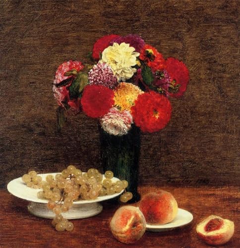 Tableaux Graffiti Art Mural d'après Henri Fantin-Latour nature morte 60x90cm