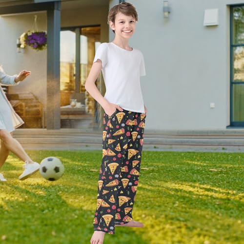 visesunny Boys' Pants Pizza Cute Fast Food Jogger Pants Elastic Waist Long Bottoms Trousers with Pockets4