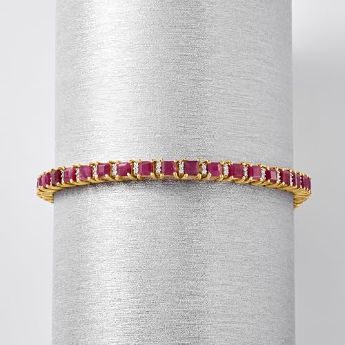 Ross-Simons 9.50 ct. t.w. Ruby Tennis Bracelet With .50 ct. t.w. Diamonds in 18kt Gold Over Sterling3
