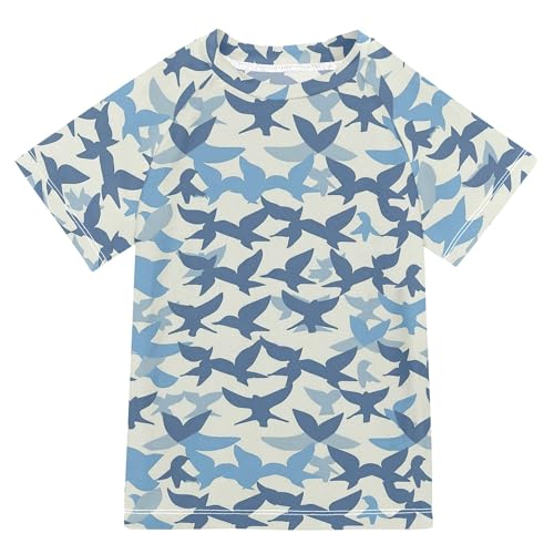 Check Light Blue Boy Bathing Suit UV Protection Basketball Shirt Swimwear Beach Tops 3T