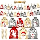 BoriYa Adventskalender zum Befüllen - Samtbeutel Stoff Adventskalender Tüten Selber Befüllen für Kinder, 24 Groß Adventkalender Stoffbeutel DIY Adventstüten, 2025 Weihnachten Advents Säckchen