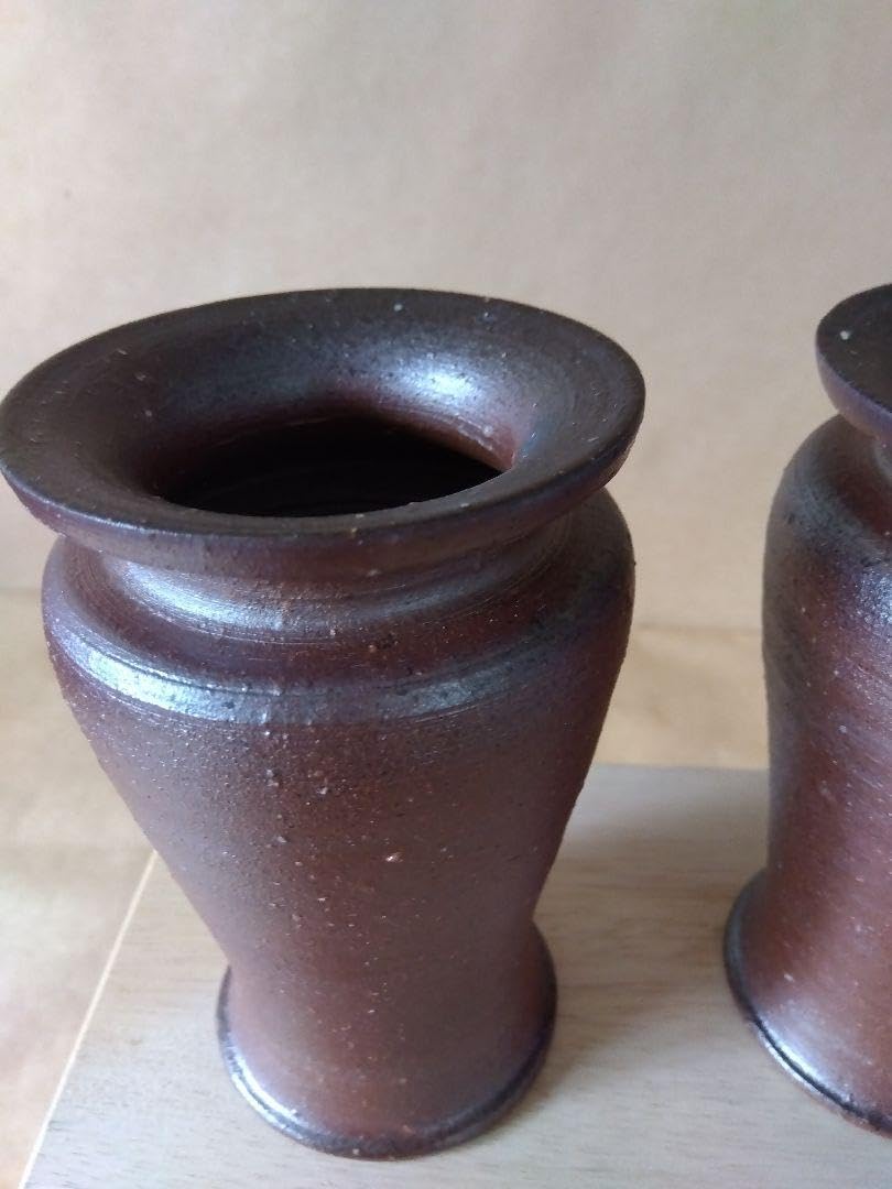 Amazon.co.jp: (畝尾典秀作)備前焼花立て2個セット(仏壇用