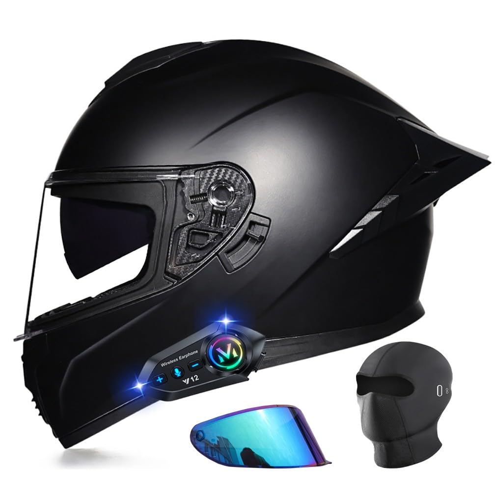 Urywtxy Men's G Motorbike Full Face Bluetooth Helmets, Adults Wo Ece Approved Motorcycle Helmet Cool Rider Equipt, Lightweight Street Racin Tourin Bike Rider Crash Helmets