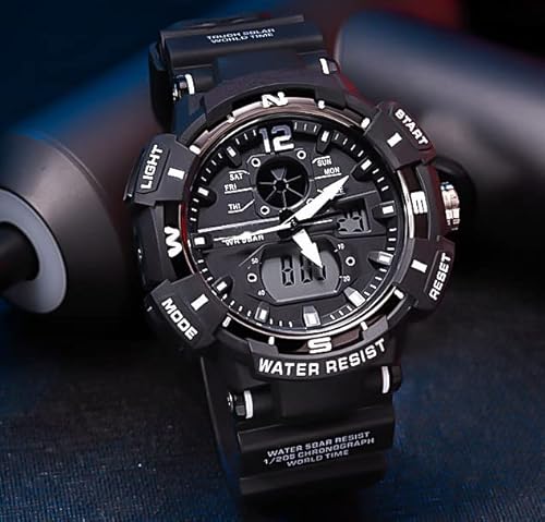 image for FANMIS Mens Analog Digital Sports Watch Large Face Outdoor Sports Wate