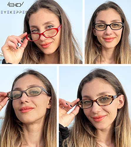 Image of Eyekepper 4 Pack Computer Reading Glasses Women - Spring Hinge Ladies Blue Light Blocking Readers +1.25