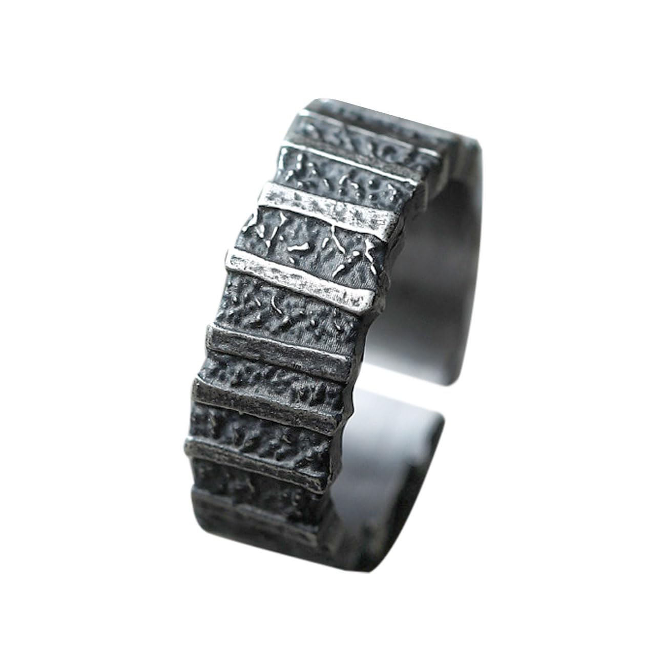 Anello da Uomo Regolabile con Struttura a Recinzione Vintage Viking Retro Open Ring Anello da Pollice Gothic Punk Gioielli Regali per Uomini Ragazzi Padre