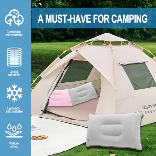 Lot de 2 coussins gonflables pour le camping, les voyages, les voyages, la voiture, la plage, la voiture, la plage, pour le bureau, l'extérieur – Image 6