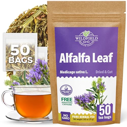 Image of 50 Bags Alfalfa Leaf Alfalfa Herb Tea (Medicago Sativa) - 24 Count 2g Tea Bags