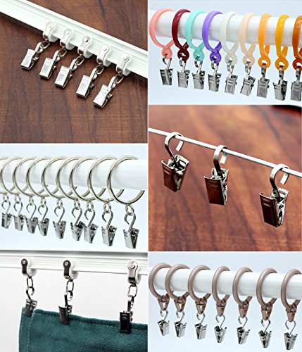 Curtain Clips Wide Flat Hook - Coideal 25 Pack Small Stainless Steel Patio String Lights Hanger Wire Holder For Shower Drape Track, Christmas Decoration, Photos Art Craft Display (Silver) #TOP5