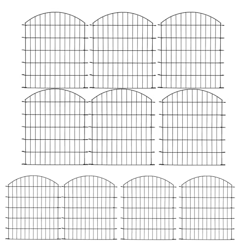 Thealyn Gartenzaun, für den Außenbereich, rostfreies Metall, Hundezaun, Tierbarriere, Gartenzaun, Bordüre für Hof, Terrasse, Blumenbeet (81CM * 71 CM * 10Panneelen)