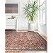 Loloi Layla Collection, LAY-01, Brick/Blue, 7'-6" x 9'-6", 13" Thick, Area Rug, Soft, Durable, Vintage Inspired, Distressed, Low Pile, Non-Shedding, Easy Clean, Printed, Living Room Rug