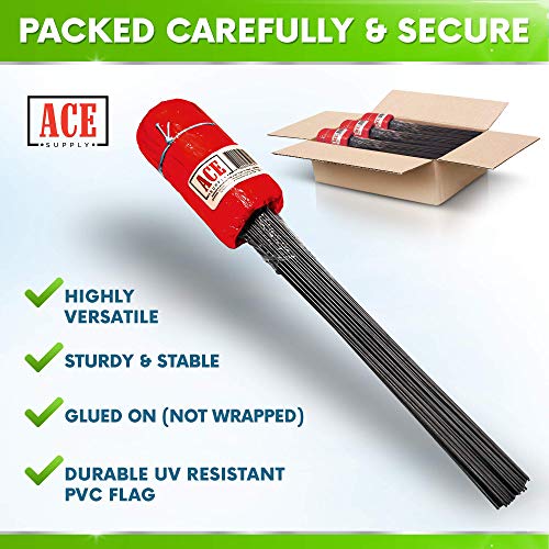 Red Marking Flags 100 Pack 4x5Inch Red Flag on 15Inch Wire Small Yard Flags Marking