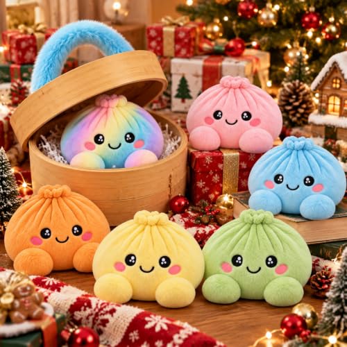 Jumbo Dumpling Plush Pillow Stuffed Bun with Steamer Party Favors,Purple - image 7