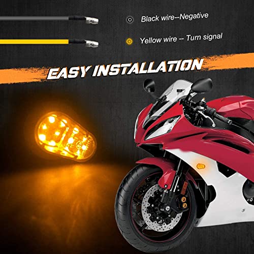 Image of TRP TRADERS Turn Signal LED Indicator Light Compatible for Yamaha R15, R15 V1, R15 V2, YZF R1, YZF R3, YZF R15 Honda Kawasaki Suzuki (Amber) - Pack of 2