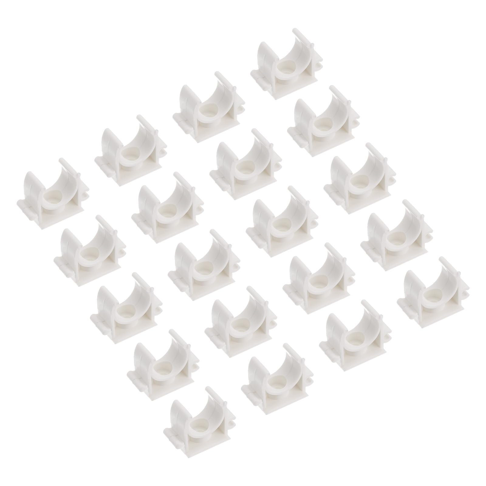 Abrazaderas de tubo de PVC tipo U de 20 mm sourcing map blancas