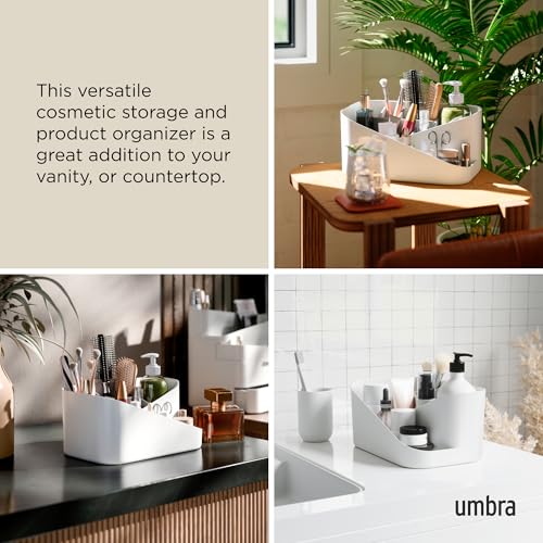 Umbra Glam Makeup Organizer, with Removable Insert, Medium, White - Image 4