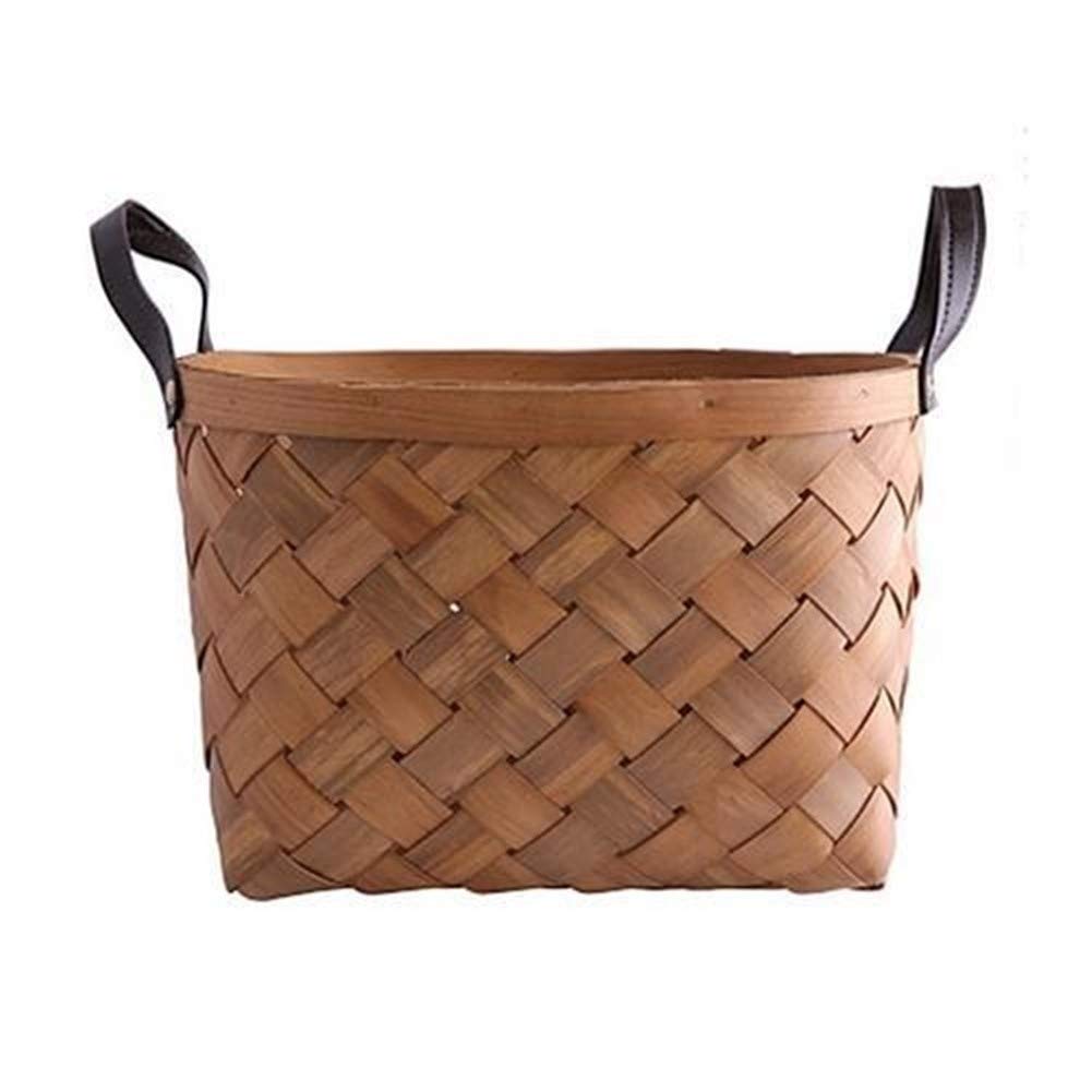Cesta de frutas de mimbre ideal para picnics al aire libre y decoración de mesas en casa