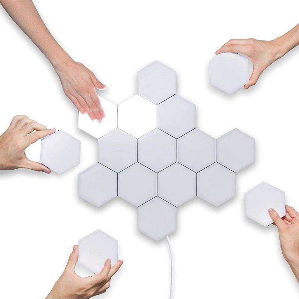 LED Panels Wall Light Touch Sensitive Wall Lamp Creative Honeycomb Shape Modern White DIY Wall Lamp Reading Light Living Room Bedroom Study Room Decoration Wall Lamp 1 Lights = 3W