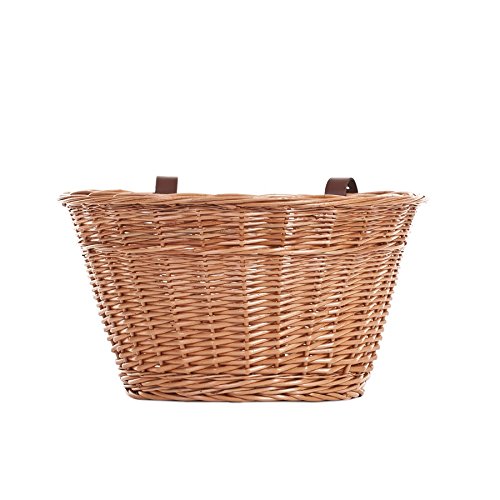 Panier en Osier de vélos,Porte-Bagages,Panier Bicyclette en Osier, Basket vélo, (S, Naturel)