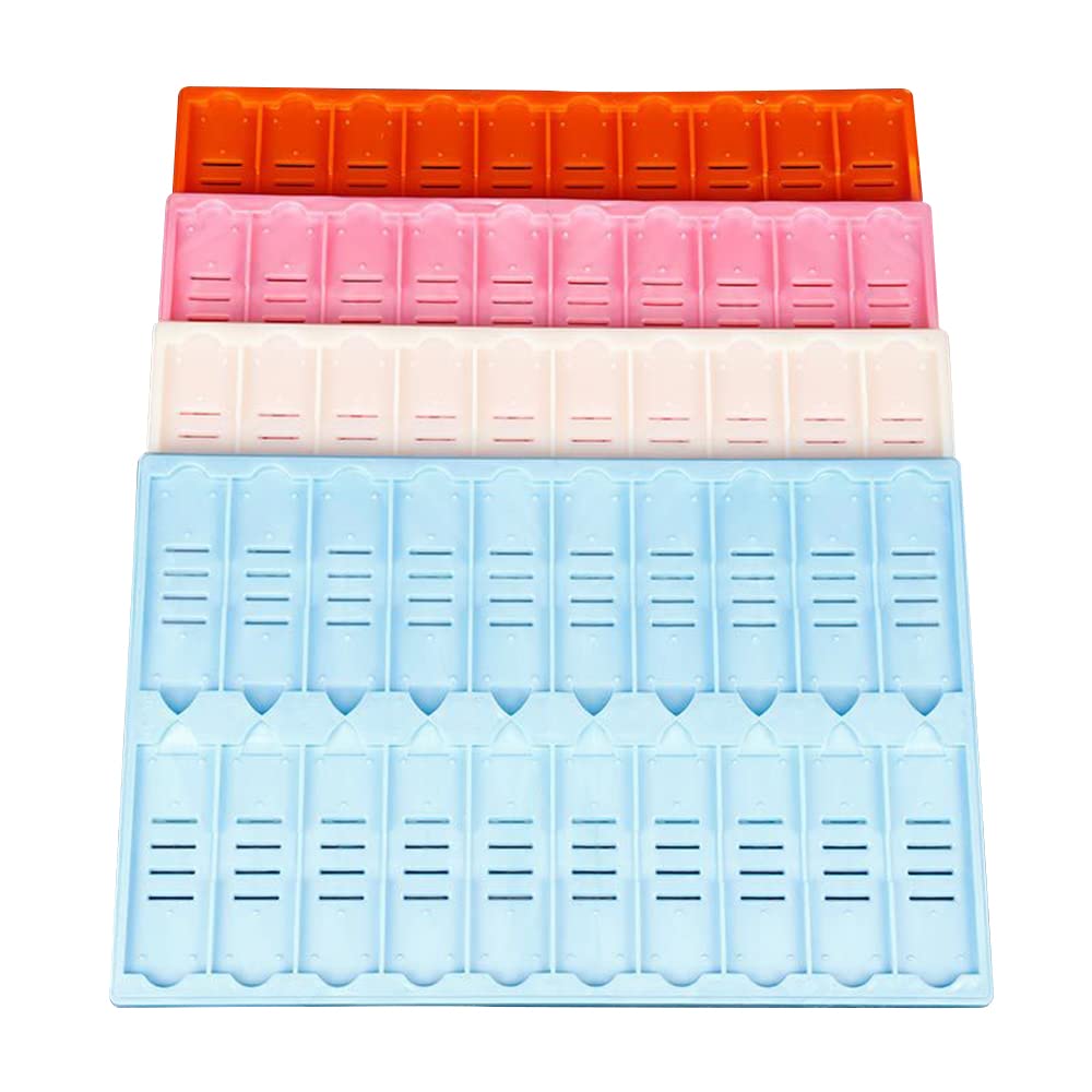 Bandeja de portaobjetos de microscopio de plástico Placa de almacenamiento de portaobjetos con clip Plástico ABS Material Color aleatorio para educación biológica básica (Capacidad: 36 piezas)